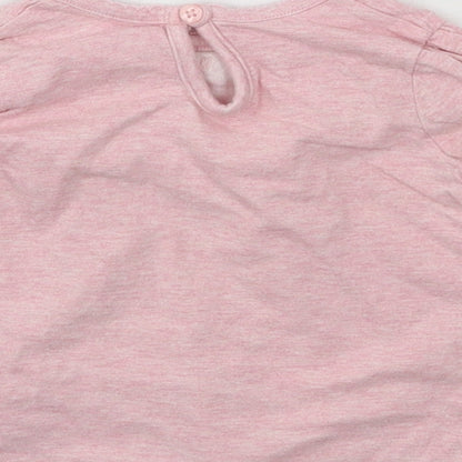 George Girls Pink  Jacquard Basic T-Shirt Size 3-6 Months