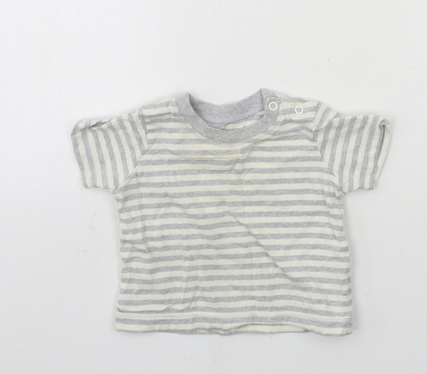 Matalan Boys Grey Striped Jersey Basic T-Shirt Size 0-3 Months