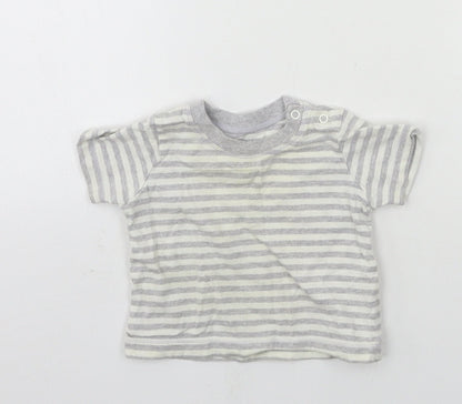 Matalan Boys Grey Striped Jersey Basic T-Shirt Size 0-3 Months