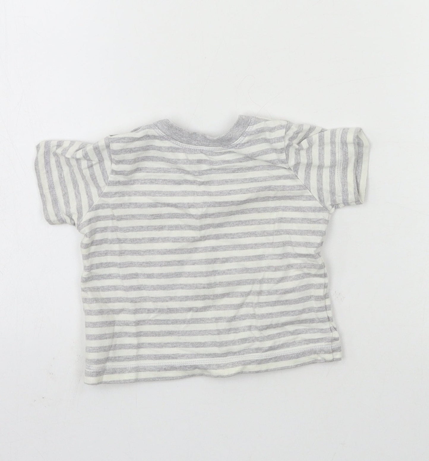 Matalan Boys Grey Striped Jersey Basic T-Shirt Size 0-3 Months