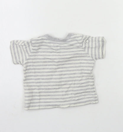 Matalan Boys Grey Striped Jersey Basic T-Shirt Size 0-3 Months