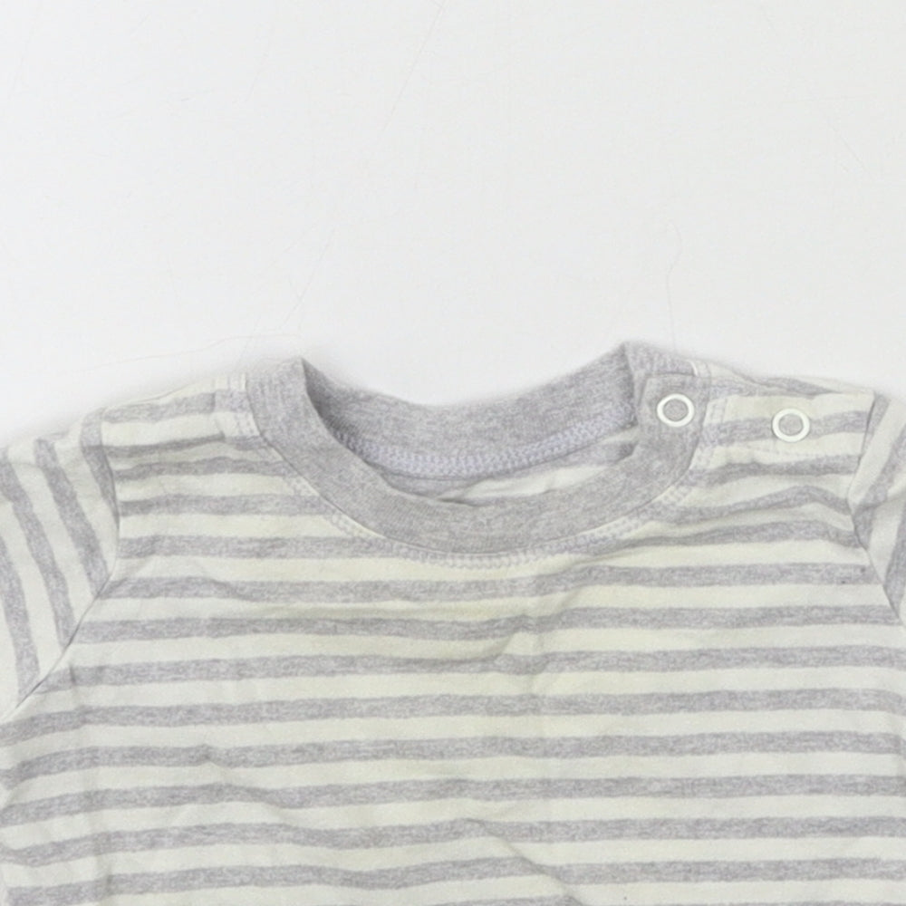 Matalan Boys Grey Striped Jersey Basic T-Shirt Size 0-3 Months