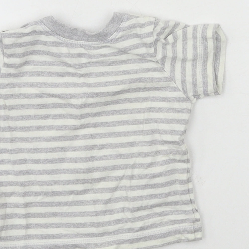 Matalan Boys Grey Striped Jersey Basic T-Shirt Size 0-3 Months