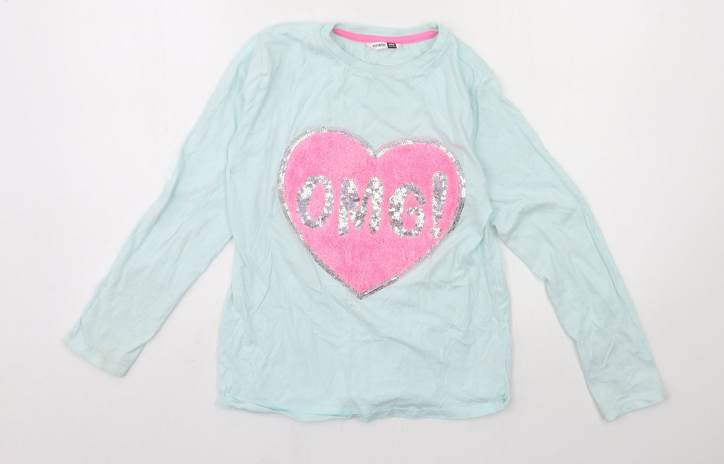 PEP & CO Girls Blue  Jersey Basic T-Shirt Size 10-11 Years  - OMG