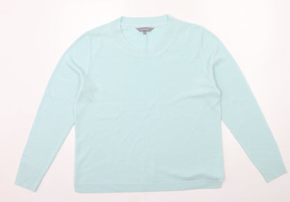 Additional front view of Priciples women’s blue knit jumper, size UK 18