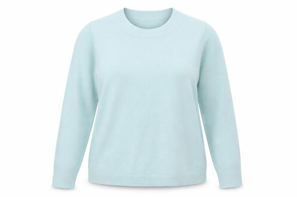 Front view of Priciples women’s blue knit jumper, size UK 18