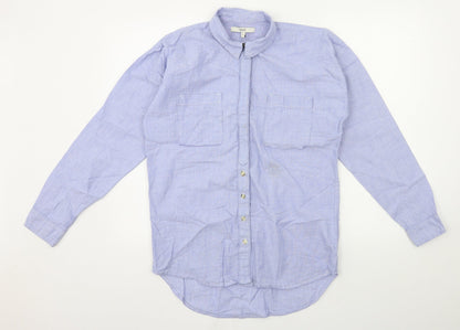Womens UK Size 8 NEXT Blue Basic Button-Up