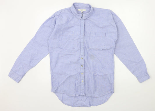 Womens UK Size 8 NEXT Blue Basic Button-Up