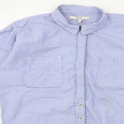 Womens UK Size 8 NEXT Blue Basic Button-Up
