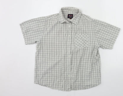 Mens UK Size L Cambridge Classics Grey  Button-Up Short Sleeve Casual Shirt