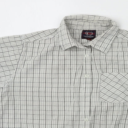 Mens UK Size L Cambridge Classics Grey  Button-Up Short Sleeve Casual Shirt