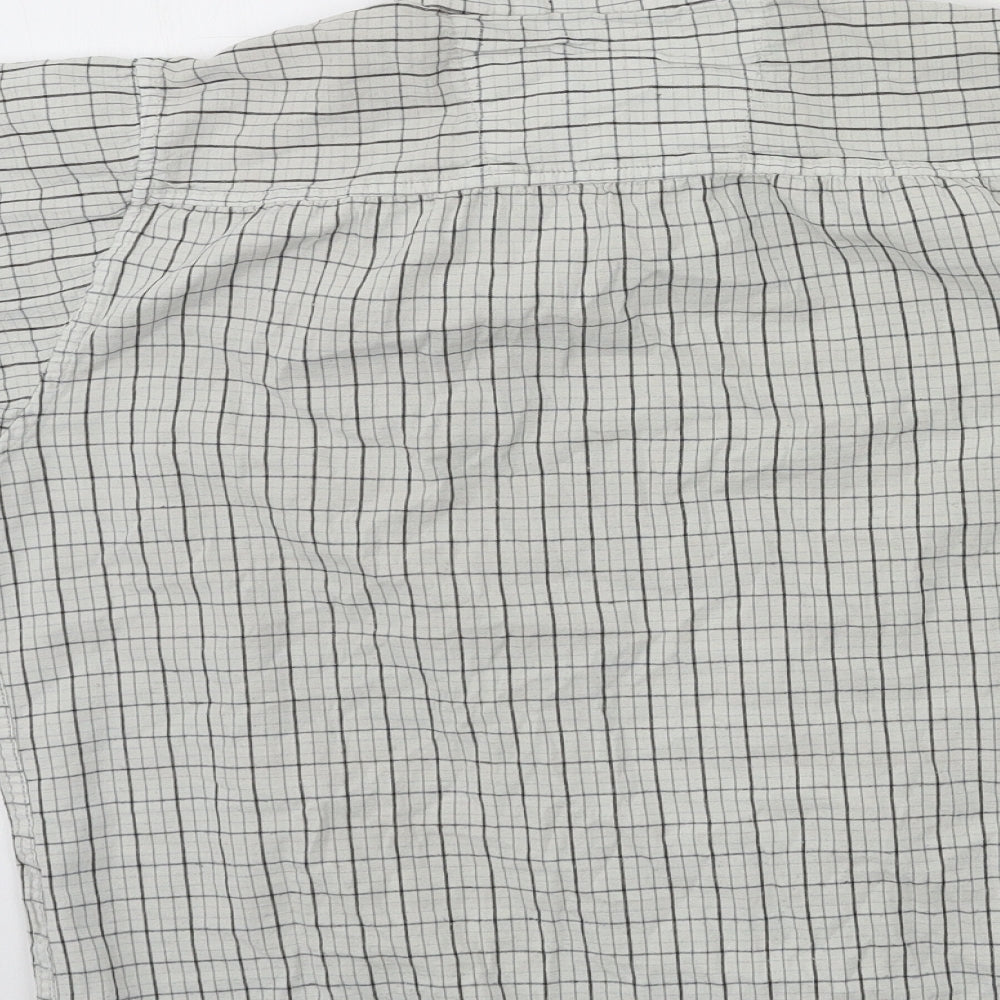 Mens UK Size L Cambridge Classics Grey  Button-Up Short Sleeve Casual Shirt