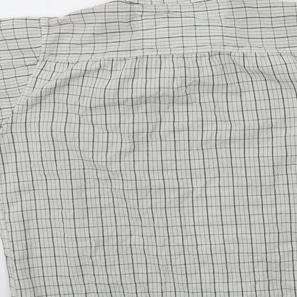 Mens UK Size L Cambridge Classics Grey  Button-Up Short Sleeve Casual Shirt