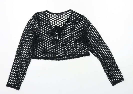 Boohoo Womens Black   Basic T-Shirt Size 10