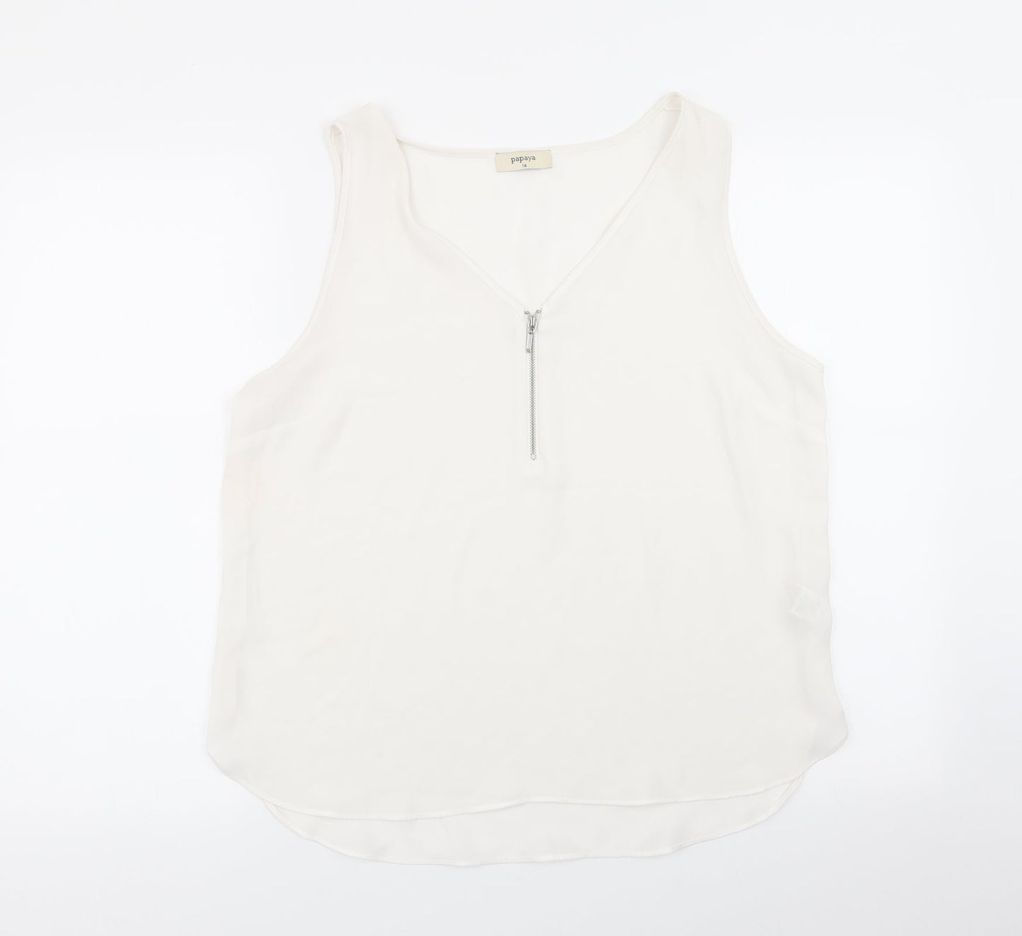 Papaya Womens White   Basic Blouse Size 14