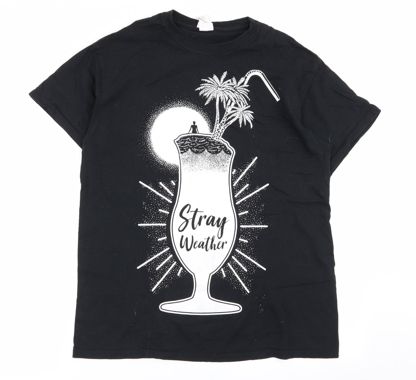 Womens UK Size M Gildan Black Basic T-Shirt