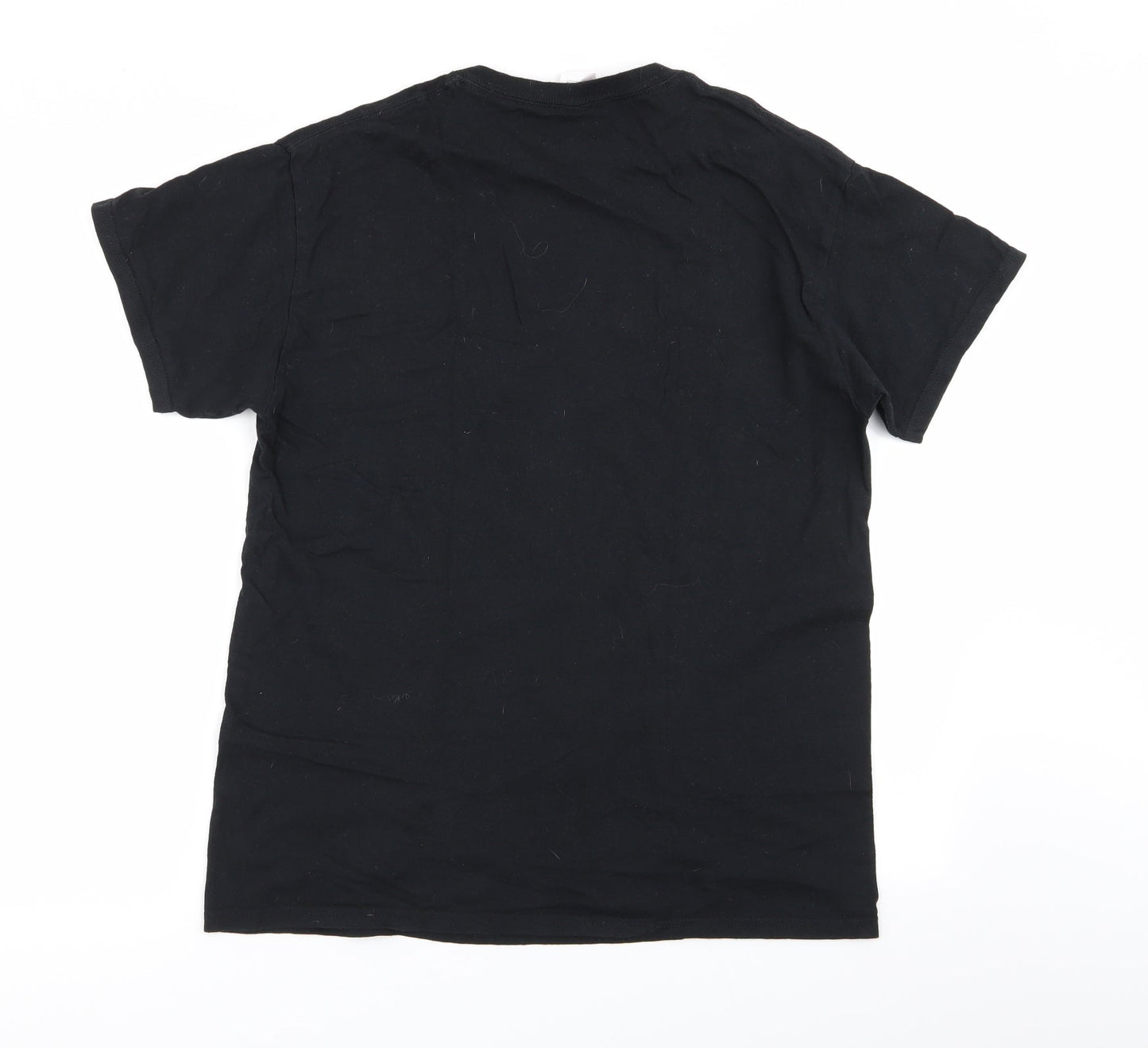 Womens UK Size M Gildan Black Basic T-Shirt