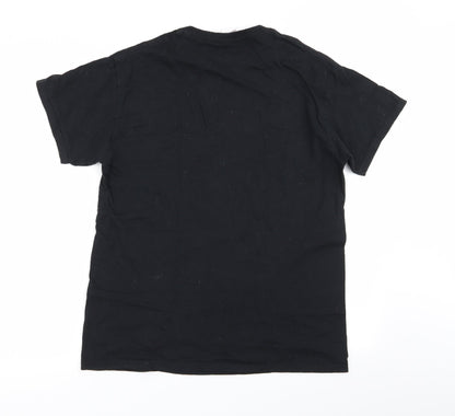Womens UK Size M Gildan Black Basic T-Shirt
