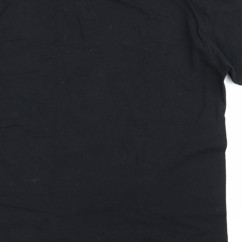 Womens UK Size M Gildan Black Basic T-Shirt