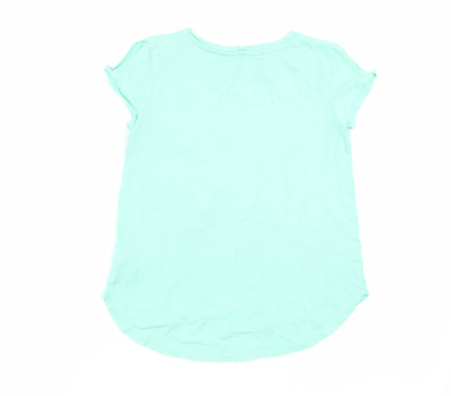 Back view of Gap girls’ green basic t-shirt, size 8, years