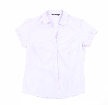 M&S Womens Purple   Basic Button-Up Size 10
