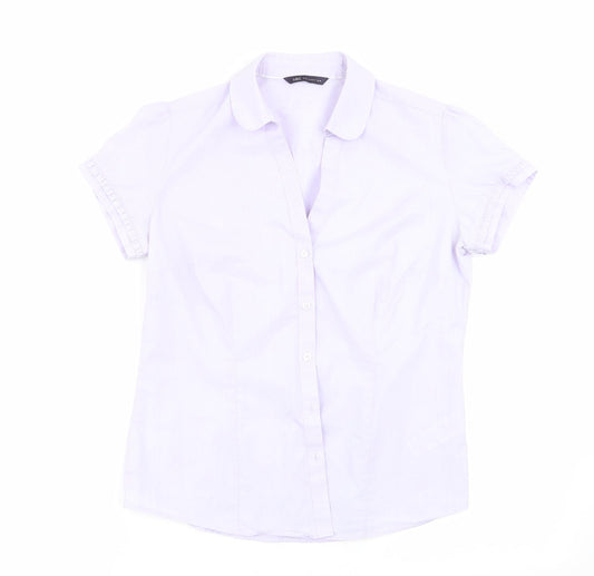 M&S Womens Purple   Basic Button-Up Size 10