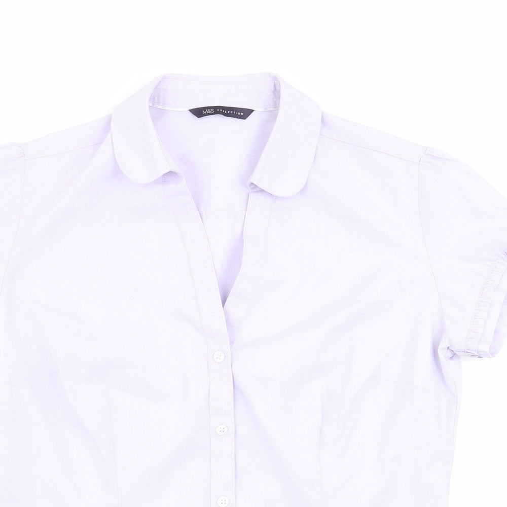M&S Womens Purple   Basic Button-Up Size 10