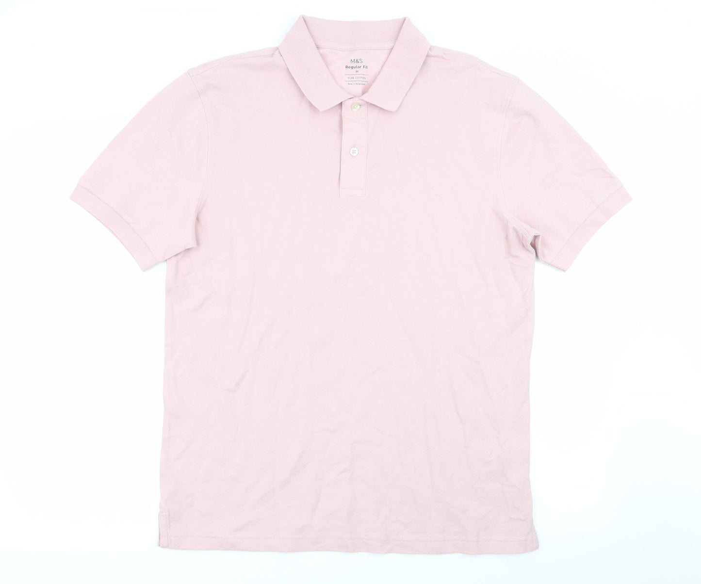 M&S Mens Pink    Polo Size M