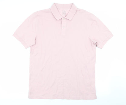 M&S Mens Pink    Polo Size M