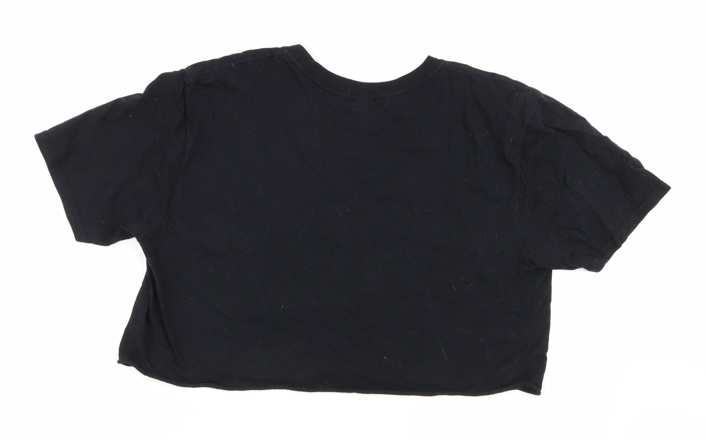 Womens UK Size L Gildan Black Basic T-Shirt