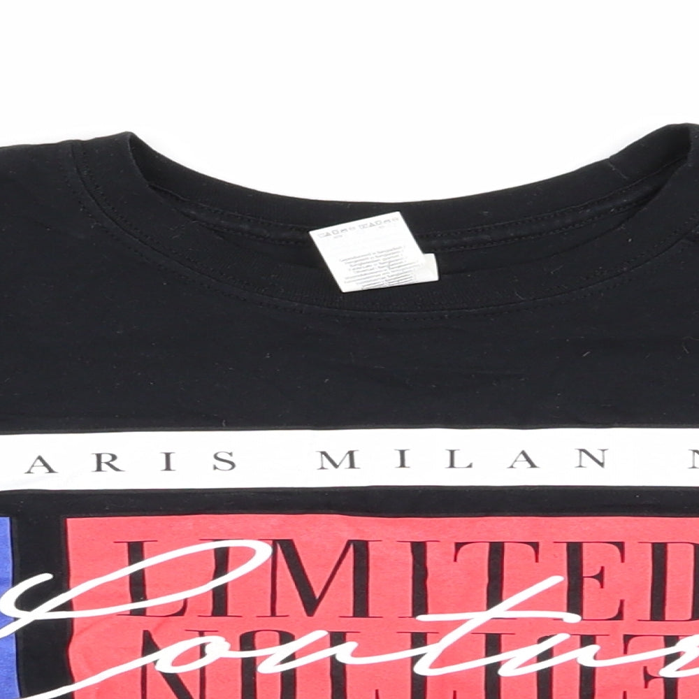 Womens UK Size L Gildan Black Basic T-Shirt