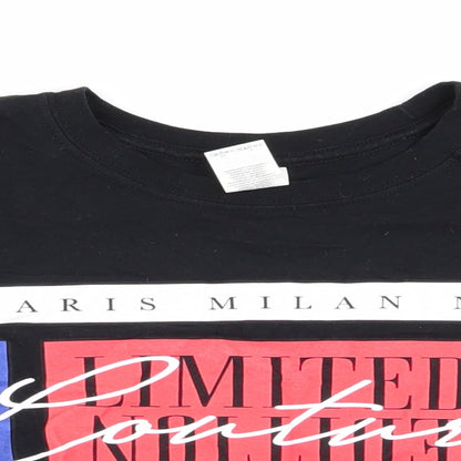 Womens UK Size L Gildan Black Basic T-Shirt