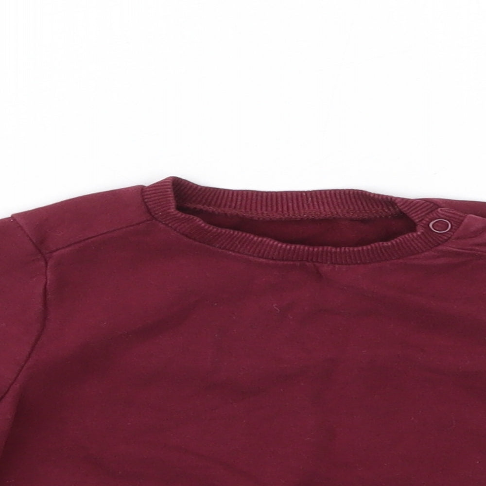 Close-up detail of M Baby Red jumper, size 6-9, Months