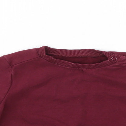 Close-up detail of M Baby Red jumper, size 6-9, Months