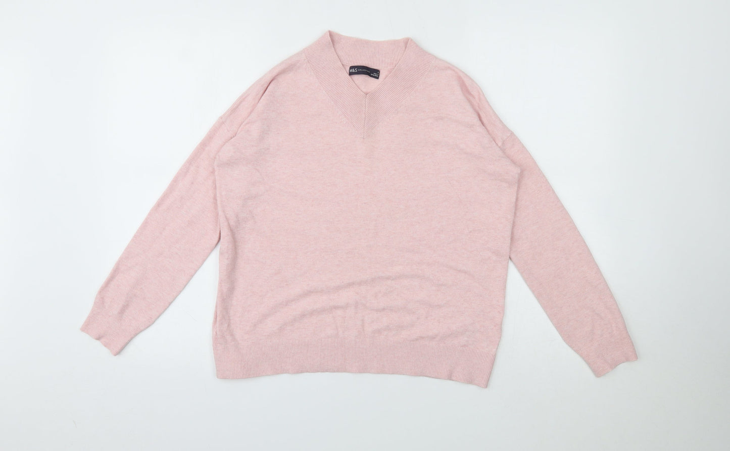 Womens UK Size S M&S Pink Pullover Jumper