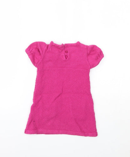 HEIRLOOM  Girls Pink Geometric  Jumper Dress  Size 12 Months