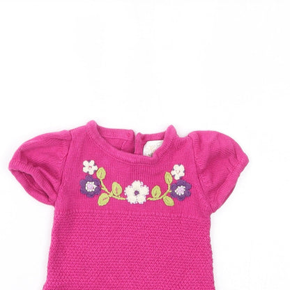 HEIRLOOM  Girls Pink Geometric  Jumper Dress  Size 12 Months