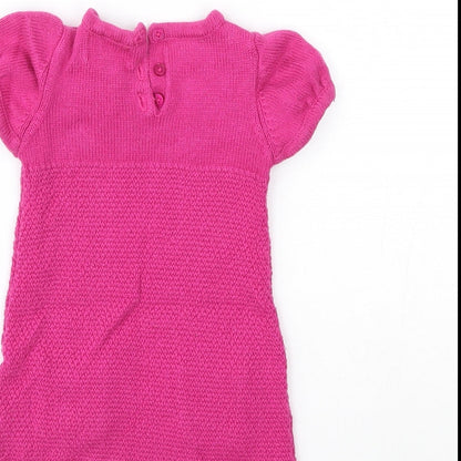 HEIRLOOM  Girls Pink Geometric  Jumper Dress  Size 12 Months