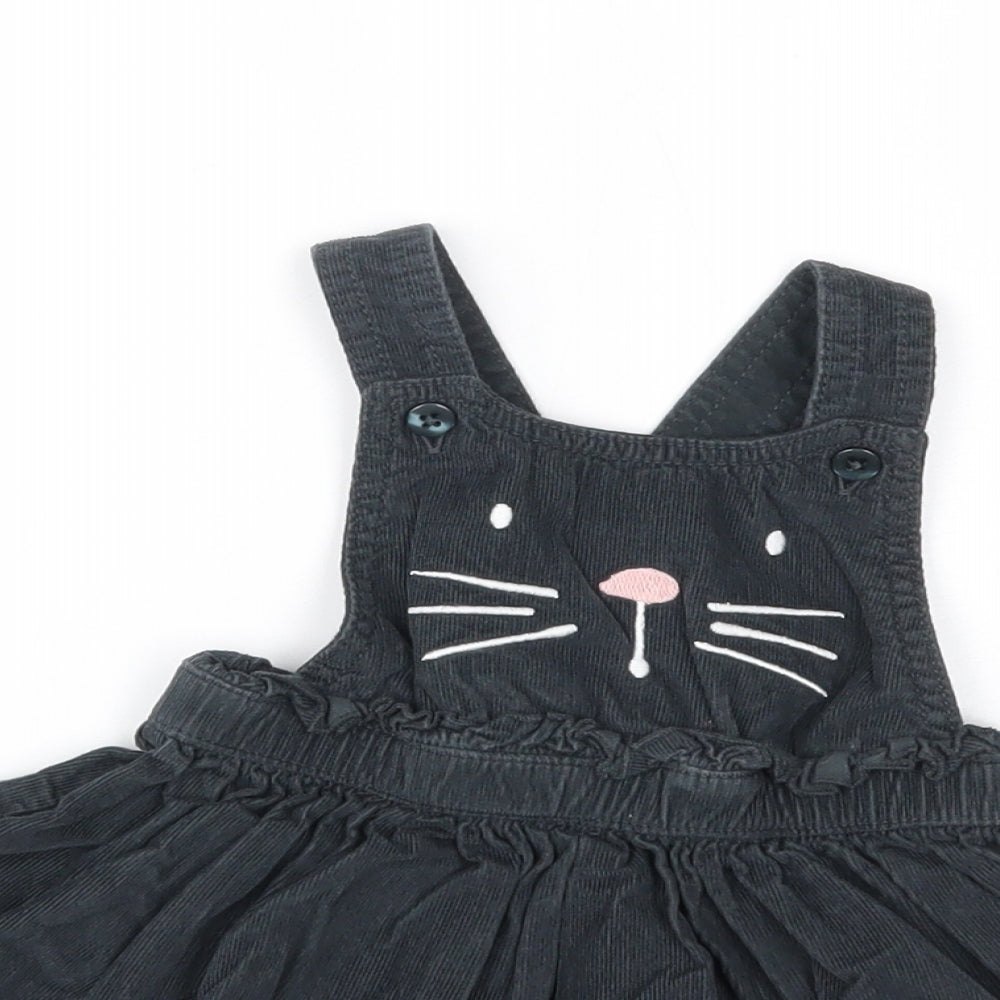F&F Girls Black Animal Print  Fit & Flare  Size 6-9 Months