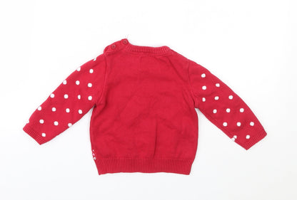 Earlydays Girls Purple Animal Print  Pullover Jumper Size 6-9 Months