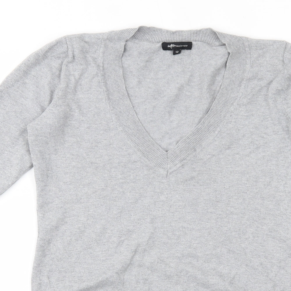 Womens UK Size 12 INTERNACIONALE Grey Pullover Jumper