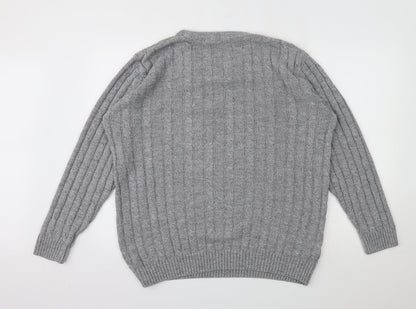 Back view of Bellisimo men’s grey pullover sweatshirt, size XL