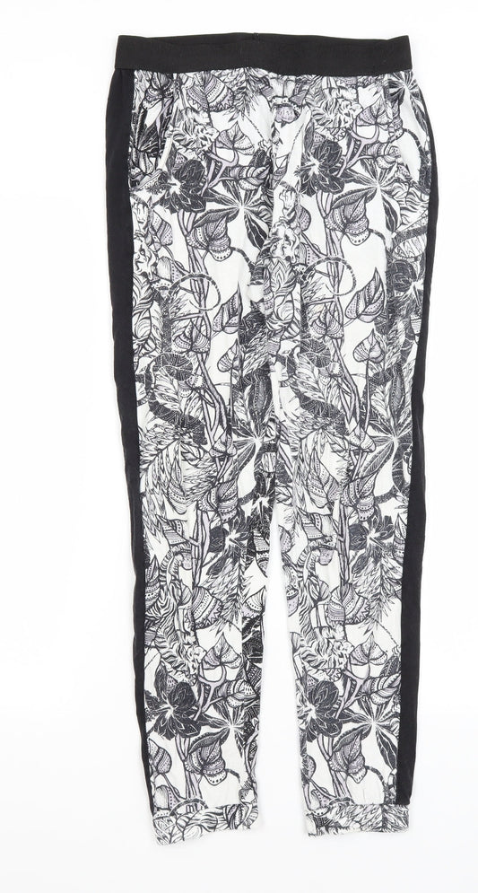 Womens UK Size 8 River Island Regular Fit Capri White Trousers