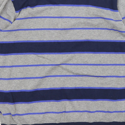 Dissident Mens Grey Striped  Pullover Jumper Size M