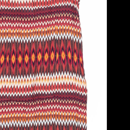 Preworn Womens Red Geometric  Pencil Dress  Size M