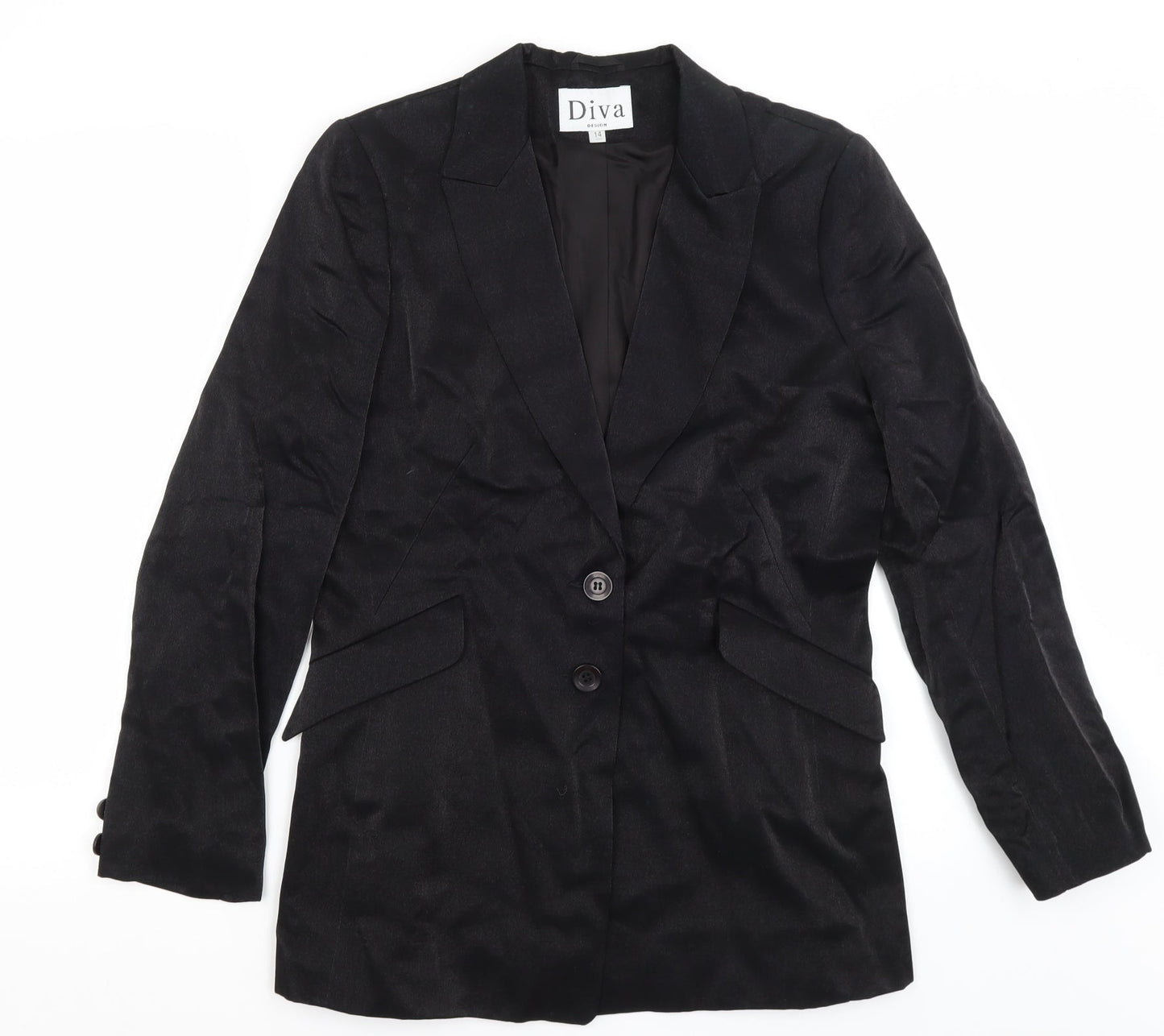 Diva Womens Black   Jacket Blazer Size 14