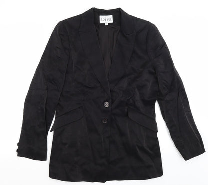 Diva Womens Black   Jacket Blazer Size 14