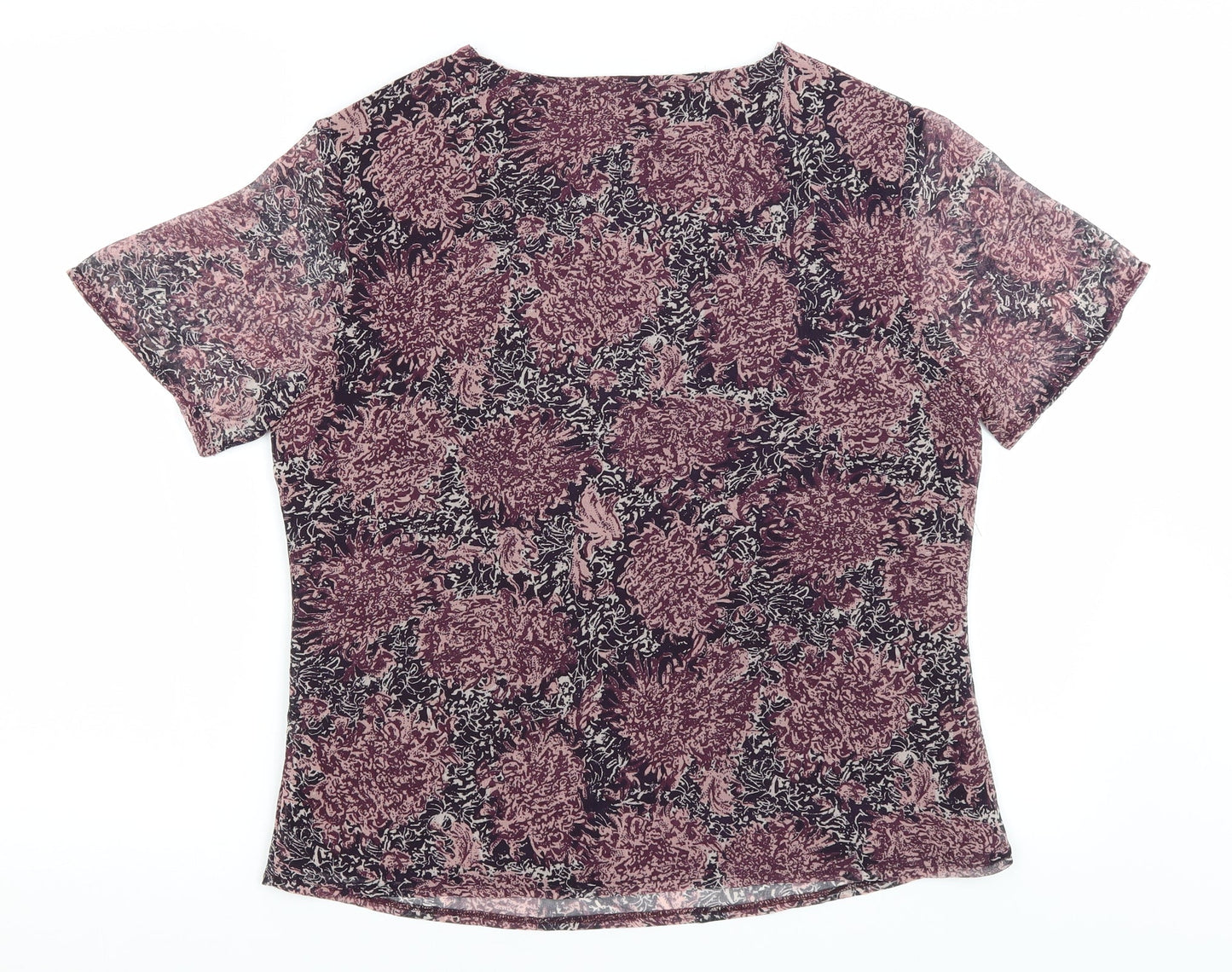 Womens UK Size 12 Collection Purple Basic T-Shirt
