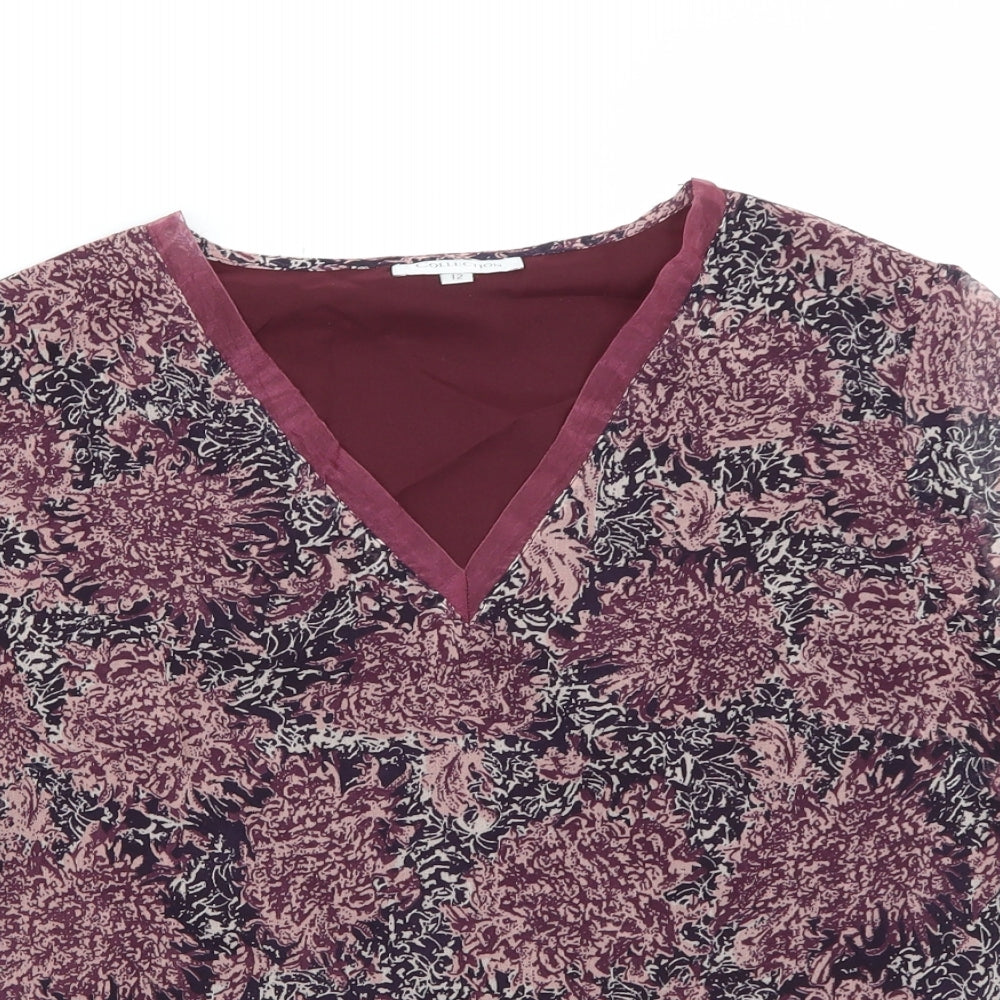 Womens UK Size 12 Collection Purple Basic T-Shirt