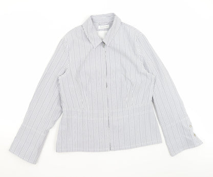 Collection Womens Blue Striped  Jacket Blazer Size 14